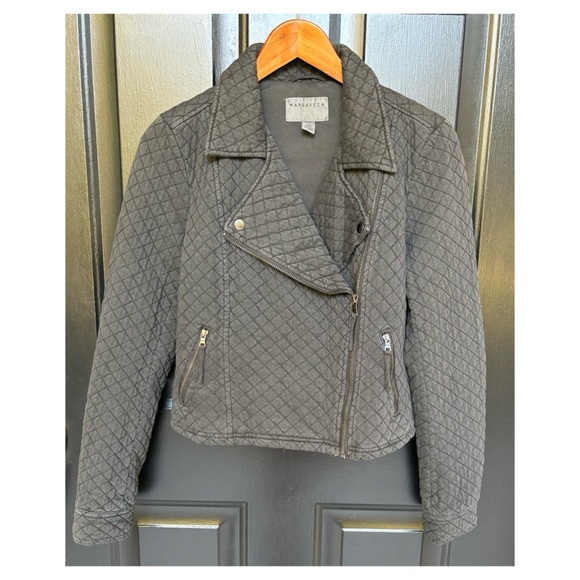 NWOT Anthropologie Marrakech Quilted Moto Jacket in Washed Black  Size Small - Picture 5 of 13